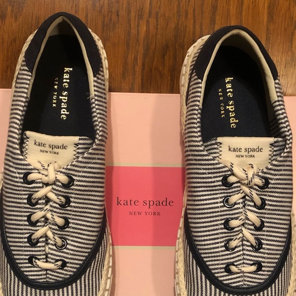 NIB-Kate Spade-Boat Party-Espadrille Sneakers-Canvas-Striped-Womens Size 9B-$118 - Picture 3 of 14